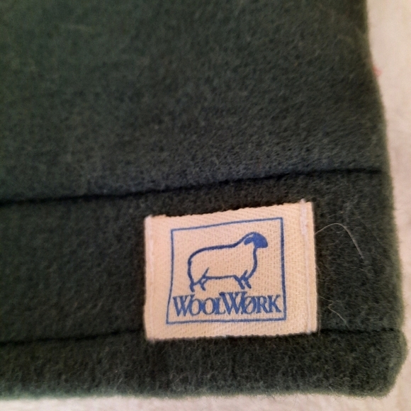 Vintage WoolWork Kitchen Wooly 100% wool dark hunter green fleece lined hat - Picture 5 of 8